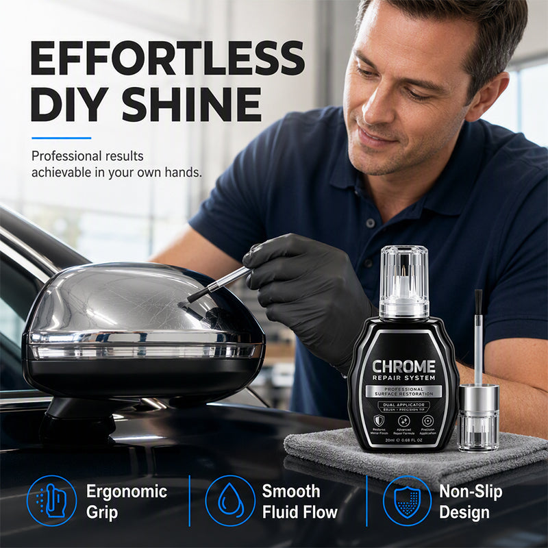 🔥BLACK FIRDAY 50% OFF SALE✨ Chrome Repair Pen – Dual-Applicator Mirror-Shine Metal Touch-Up Tool 🚗🔧