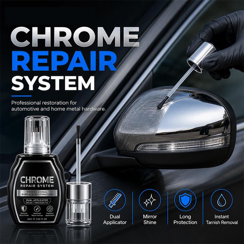 🔥BLACK FIRDAY 50% OFF SALE✨ Chrome Repair Pen – Dual-Applicator Mirror-Shine Metal Touch-Up Tool 🚗🔧