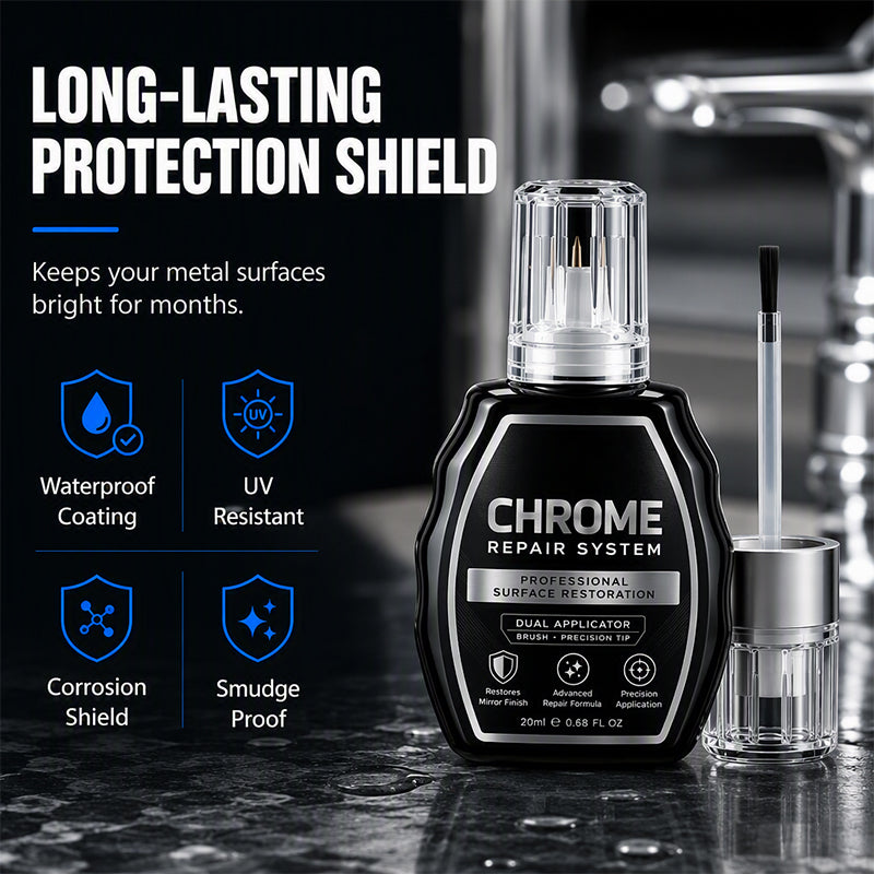 🔥BLACK FIRDAY 50% OFF SALE✨ Chrome Repair Pen – Dual-Applicator Mirror-Shine Metal Touch-Up Tool 🚗🔧