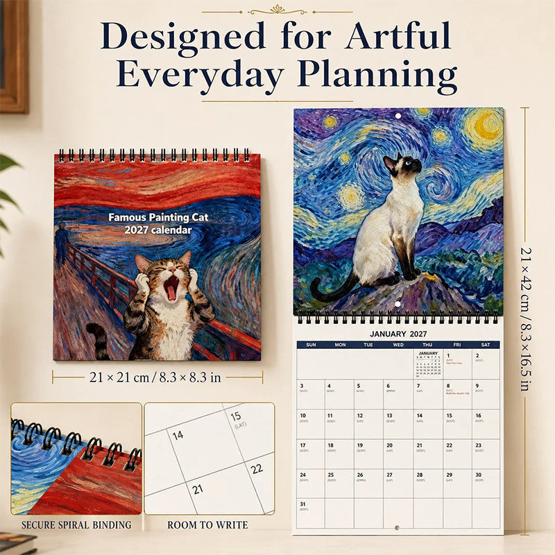 🎁Gift Idea Hot Sale 59% OFF🐱2027 Funny Cat Meme Calendar