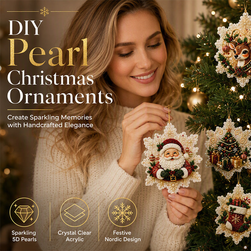 🥳2026 HOT SALE 💞50K+ SOLD! 🎄50% OFF! Christmas DIY Painting Ornaments — Make Sparkling 5D Pearl Decorations Yourself. Handmade, Unique & Full of Festive Charm!✨