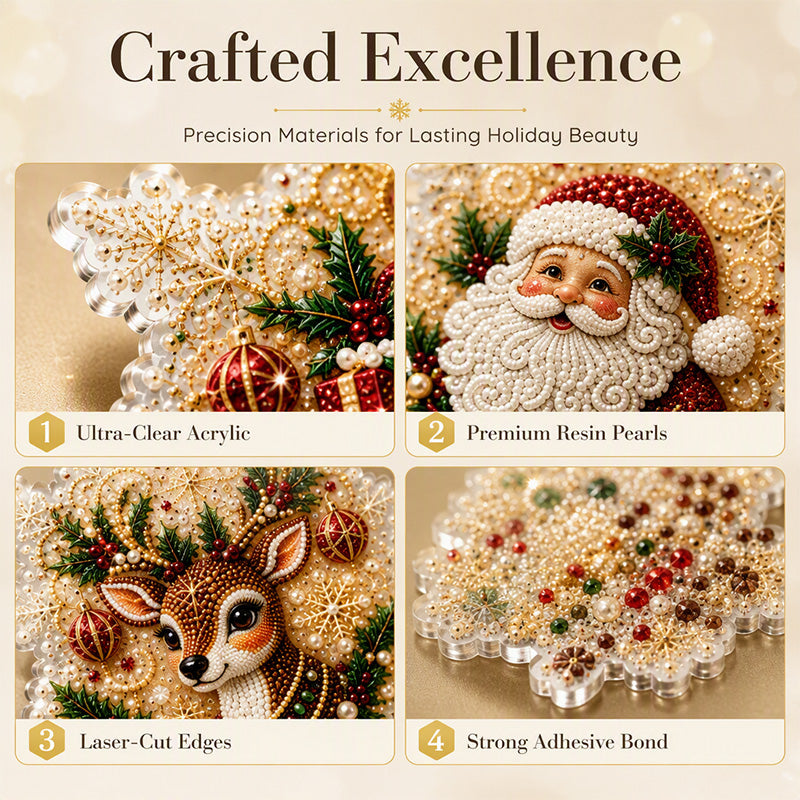 🥳2026 HOT SALE 💞50K+ SOLD! 🎄50% OFF! Christmas DIY Painting Ornaments — Make Sparkling 5D Pearl Decorations Yourself. Handmade, Unique & Full of Festive Charm!✨
