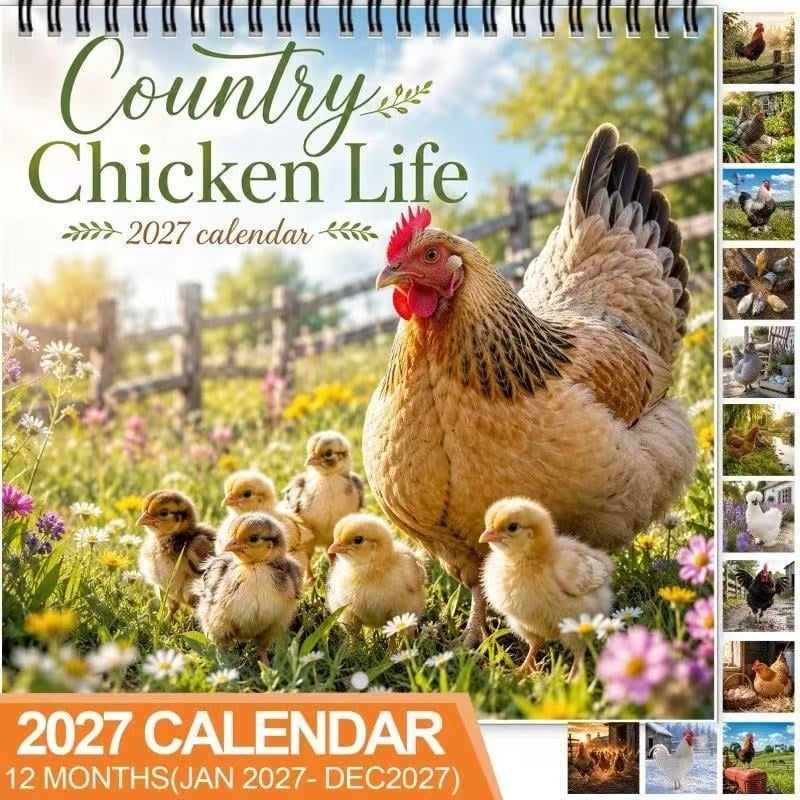 🐔🗓️ 2027 Country Chicken Calendar – Farmhouse charm & wall-ready ✨