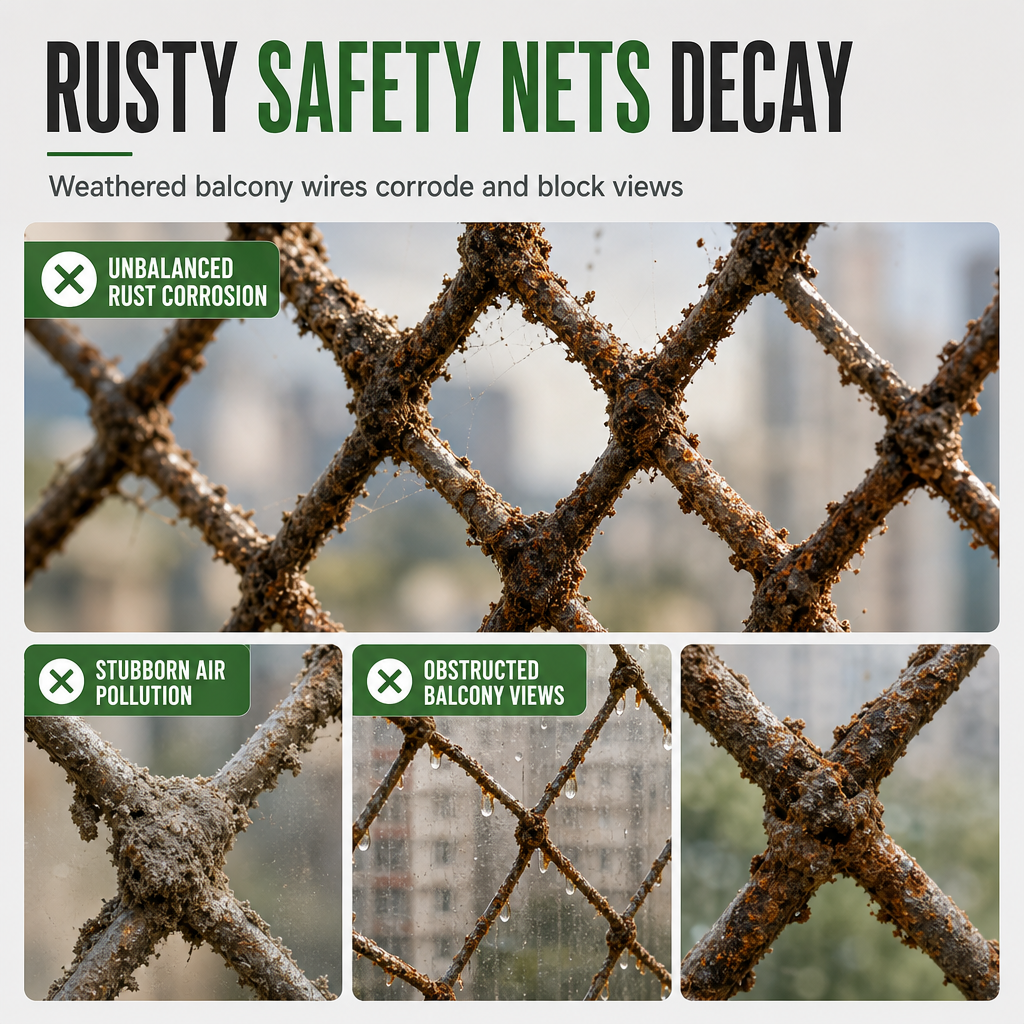 Restore Balcony Safety Nets Instantly! No-Scrub Rust Remover Spray