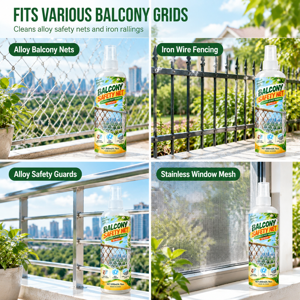 Restore Balcony Safety Nets Instantly! No-Scrub Rust Remover Spray