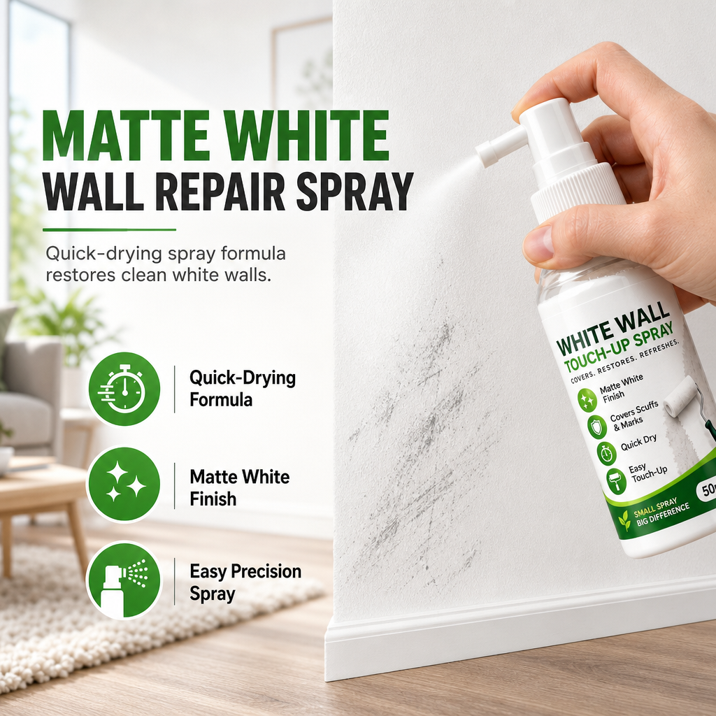 🧱 50% OFF NOW! White Wall Touch-Up Paint Spray – Matte White Wall Repair Spray, Quick Drying, Easy Precision Spray, Covers Scuffs, Marks & Stains for Home Wall Restoration