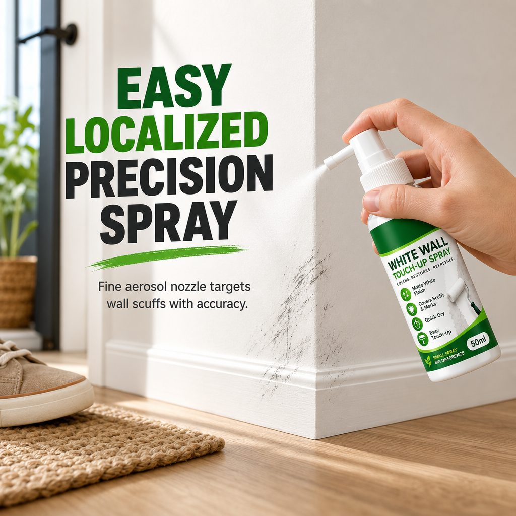 🧱 50% OFF NOW! White Wall Touch-Up Paint Spray – Matte White Wall Repair Spray, Quick Drying, Easy Precision Spray, Covers Scuffs, Marks & Stains for Home Wall Restoration