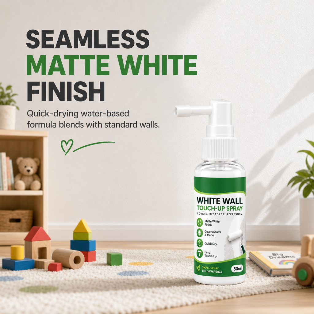 🧱 50% OFF NOW! White Wall Touch-Up Paint Spray – Matte White Wall Repair Spray, Quick Drying, Easy Precision Spray, Covers Scuffs, Marks & Stains for Home Wall Restoration