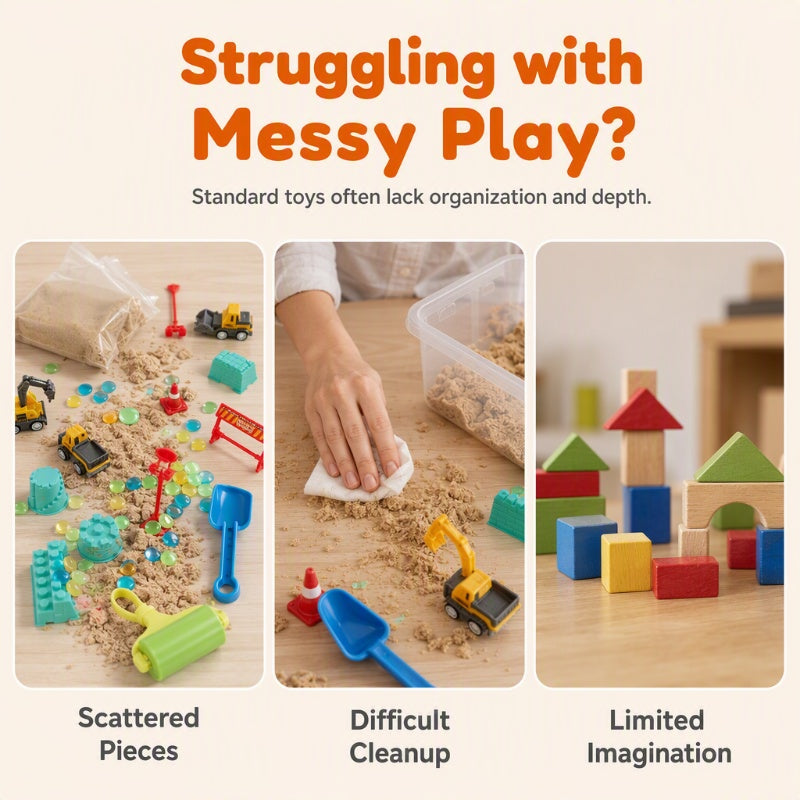 🥳 2026 Best Seller 🥳🚗 Over 50,000 Sold! 🎁Kids Sensory Bin Sand Table Toy Set