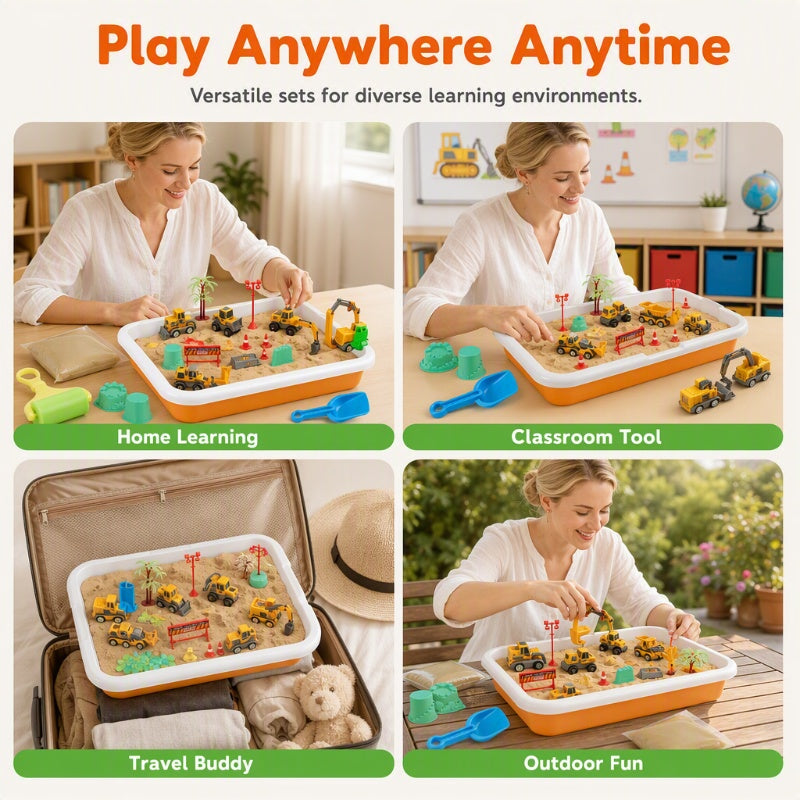 🥳 2026 Best Seller 🥳🚗 Over 50,000 Sold! 🎁Kids Sensory Bin Sand Table Toy Set