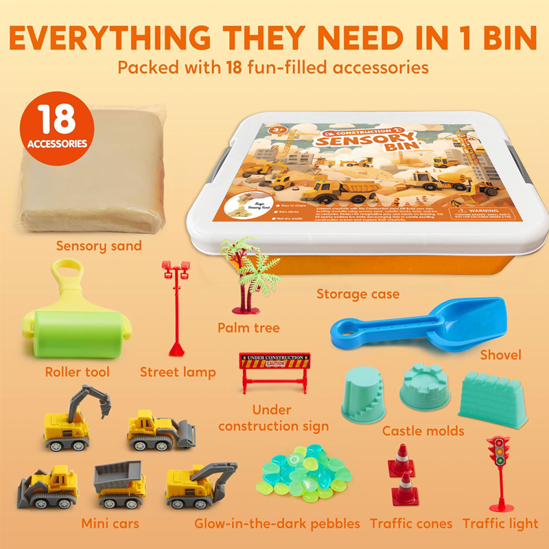 🥳 2026 Best Seller 🥳🚗 Over 50,000 Sold! 🎁Kids Sensory Bin Sand Table Toy Set