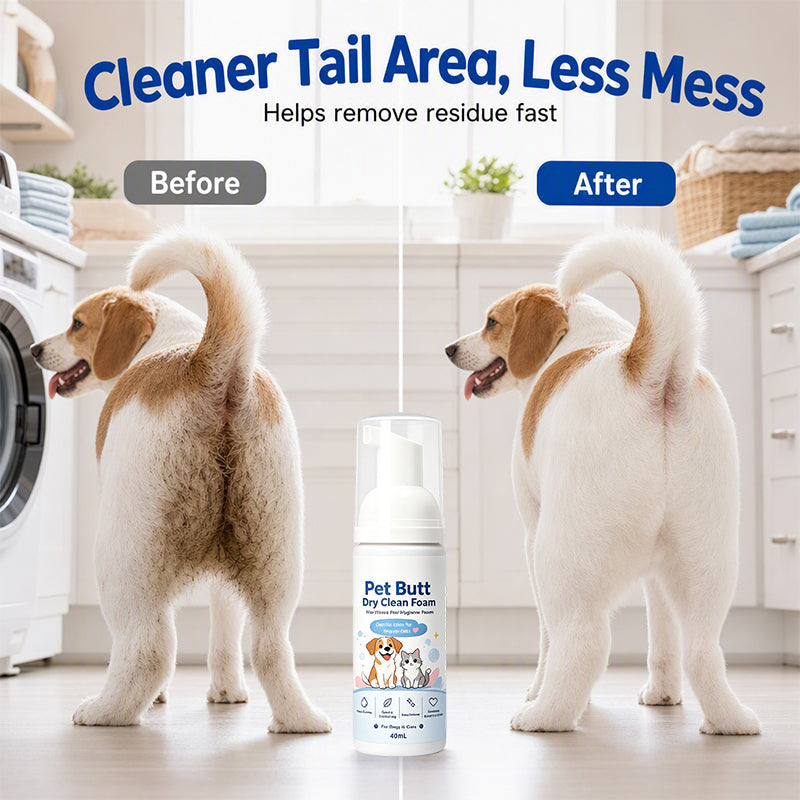 🔥Limited Time Promotion 50% OFF🔥No-Rinse Pet Butt Dry Clean Foam for Dogs & Cats
