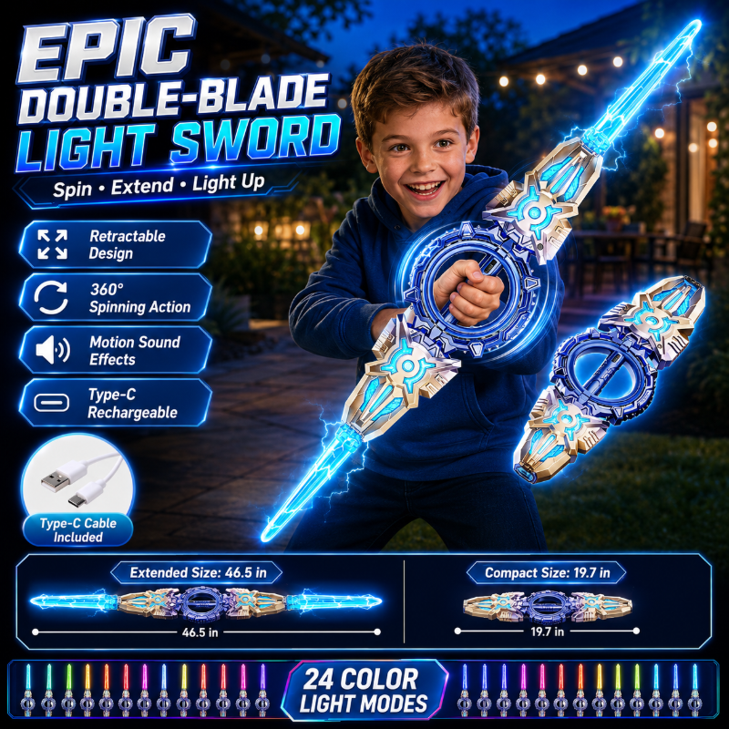 Rechargeable Double-Blade Light Up Sword