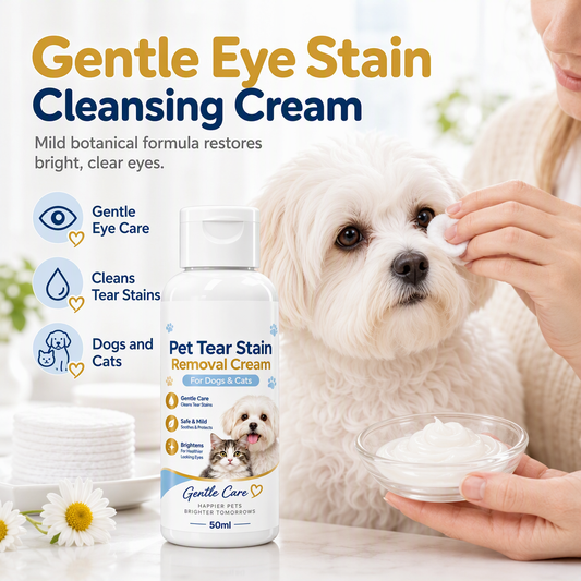 🐾50% OFF NOW! Pet Tear Stain Remover Cream – Gentle Botanical Eye Cleansing Cream, Safe Mild Formula for Dogs & Cats, Remove Tear Marks & Brighten Pet Eye Area