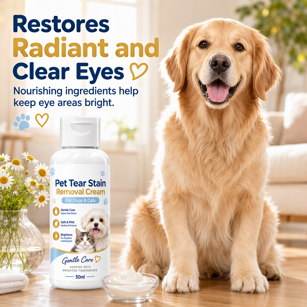 🐾50% OFF NOW! Pet Tear Stain Remover Cream – Gentle Botanical Eye Cleansing Cream, Safe Mild Formula for Dogs & Cats, Remove Tear Marks & Brighten Pet Eye Area