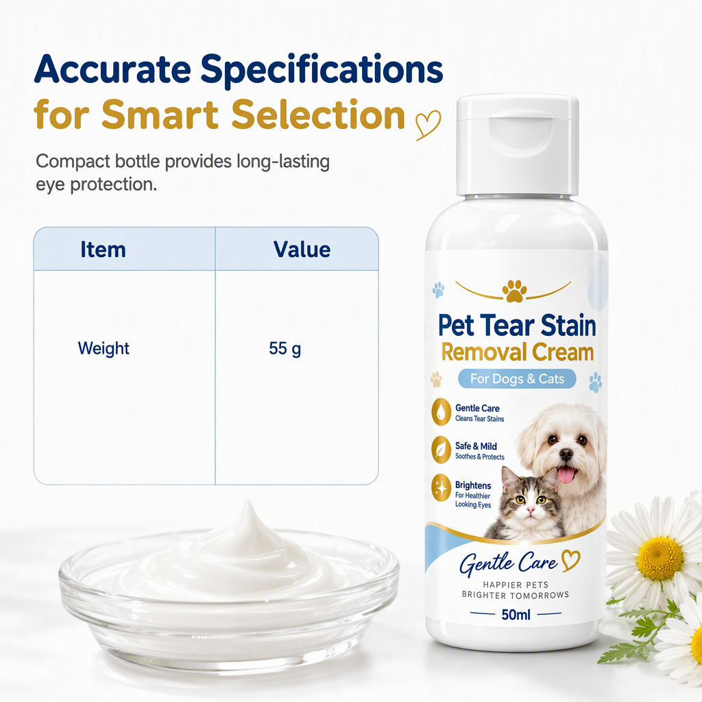 🐾50% OFF NOW! Pet Tear Stain Remover Cream – Gentle Botanical Eye Cleansing Cream, Safe Mild Formula for Dogs & Cats, Remove Tear Marks & Brighten Pet Eye Area