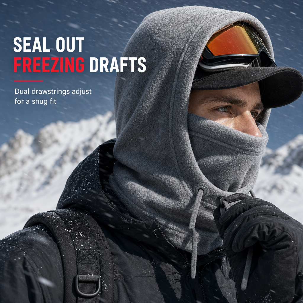 🥳💞78K+ SOLD! ❄️🧣3-in-1 Winter Balaclava – windproof fleece covers head, neck, face & ears. Adjustable fit for skiing, cycling & cold weather!🛡️💪🎁
