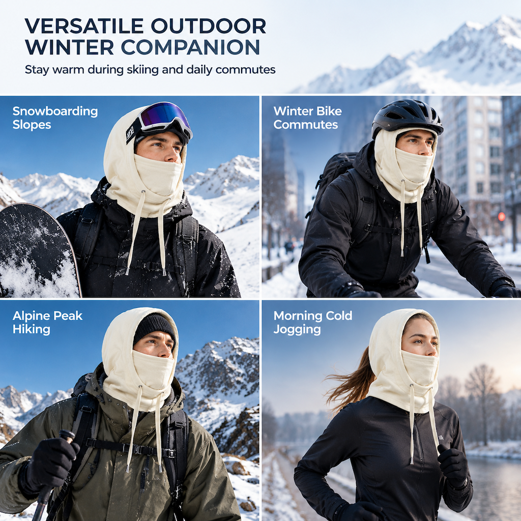 🥳💞78K+ SOLD! ❄️🧣3-in-1 Winter Balaclava – windproof fleece covers head, neck, face & ears. Adjustable fit for skiing, cycling & cold weather!🛡️💪🎁