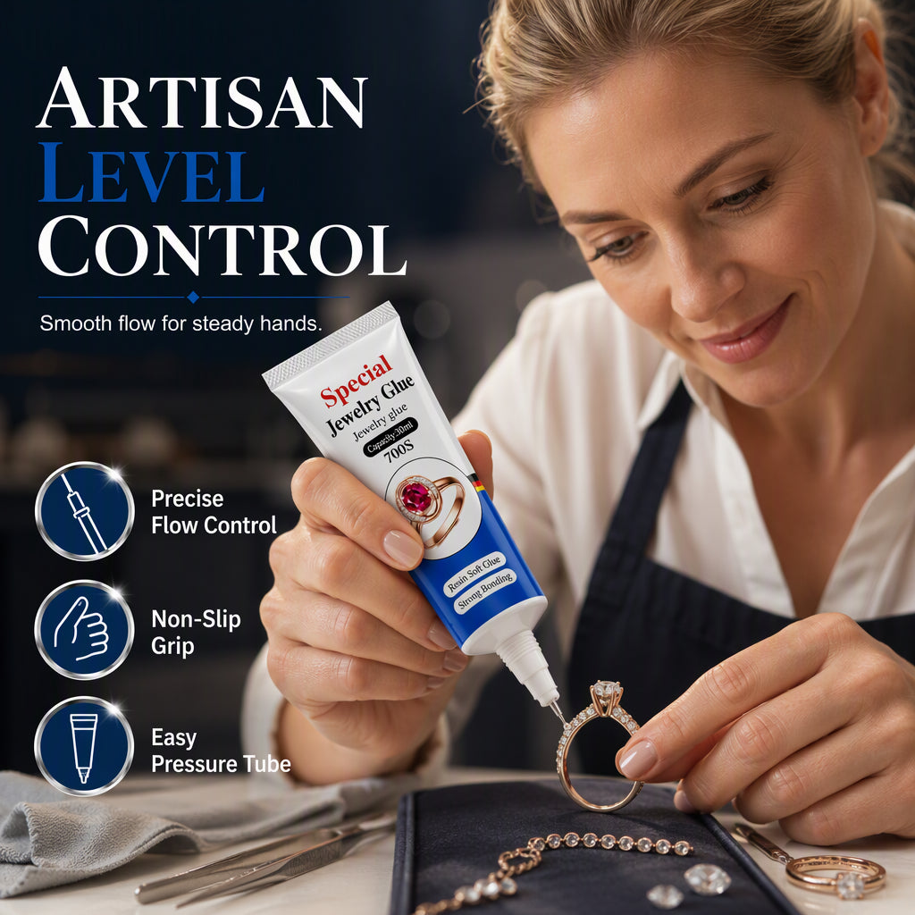💎✨50% OFF NOW! Clear Precision Jewelry Adhesive – Ultra-Fine Tip Jewelry Glue, Waterproof Transparent Glue for Gem, Metal, Crystal & Craft Repair