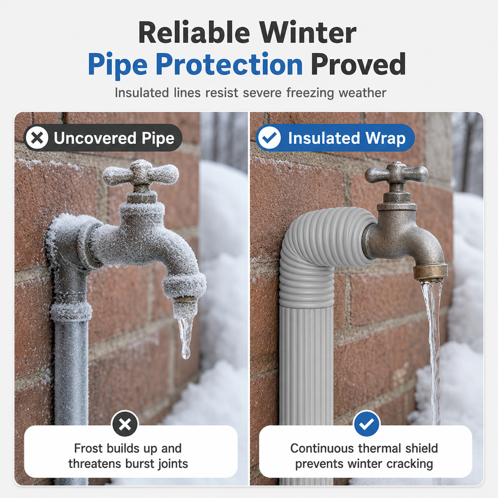 ❄️50% OFF NOW! Adhesive Foam Pipe Insulation Wrap – Flexible Anti-Freeze Thermal Pipe Sleeve, Winter Burst Protection for Water Pipes & Solar Pipes