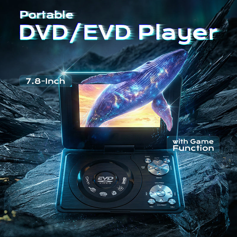 ⚡ 50% OFF PROMO ✨ Portable DVD EVD Player 🎮 7.8-Inch Screen, Video Playback + Built-In Games