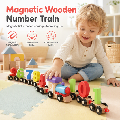 🚂 Magnetic Wooden Number Train | Counting & Pretend-Play Toy Sets