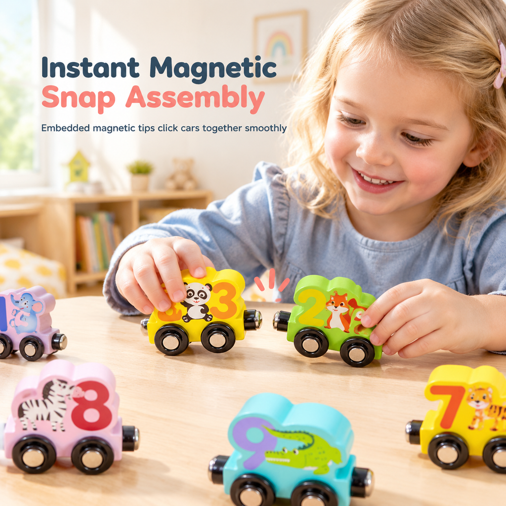 🚂 Magnetic Wooden Number Train | Counting & Pretend-Play Toy Sets