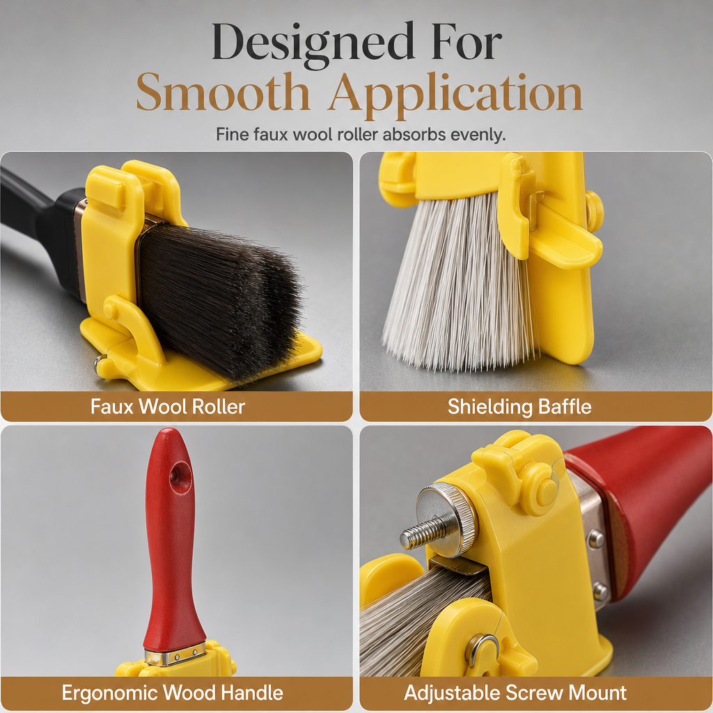 Latex Edger Roller Brush Wall Corner Painting Tool with Imitation Wool Roller for Interior Walls and Ceilings