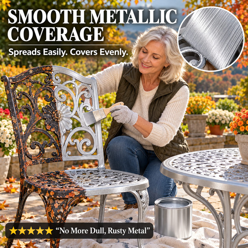 🎨 Water-Based Metallic Silver Paint for Metal Renovation
