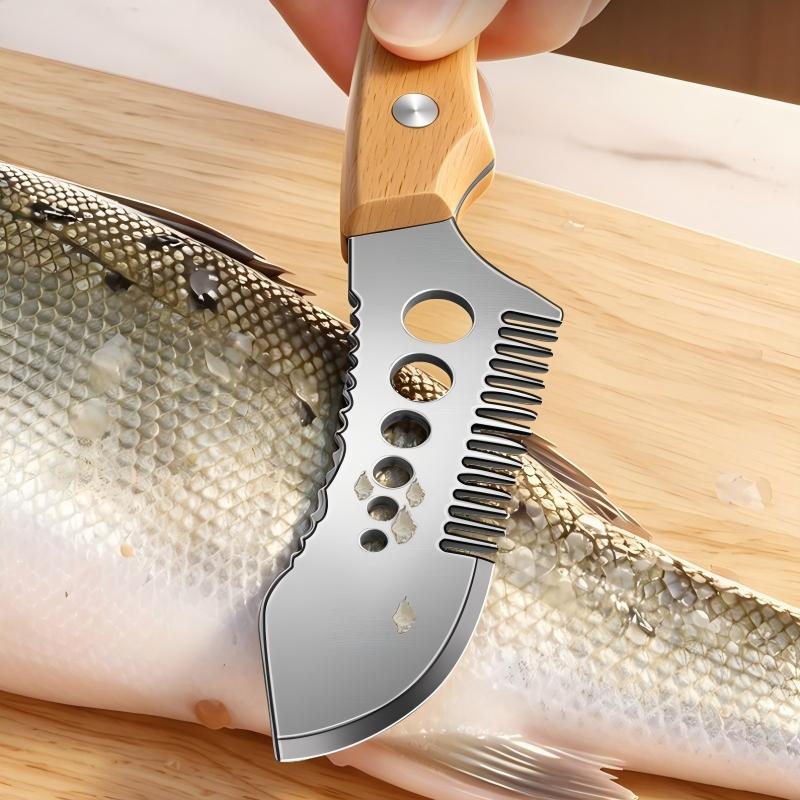 📢📢 50% OFF🌿 Multifunctional Scallion Shredder Knife – Stainless Steel Blade with Herb Stripper & Fish Scaler
