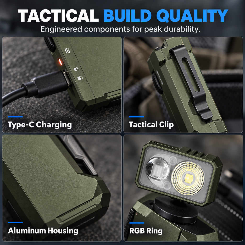 Ultra-Compact Rechargeable EDC Flashlight with 180-Degree Rotating Head