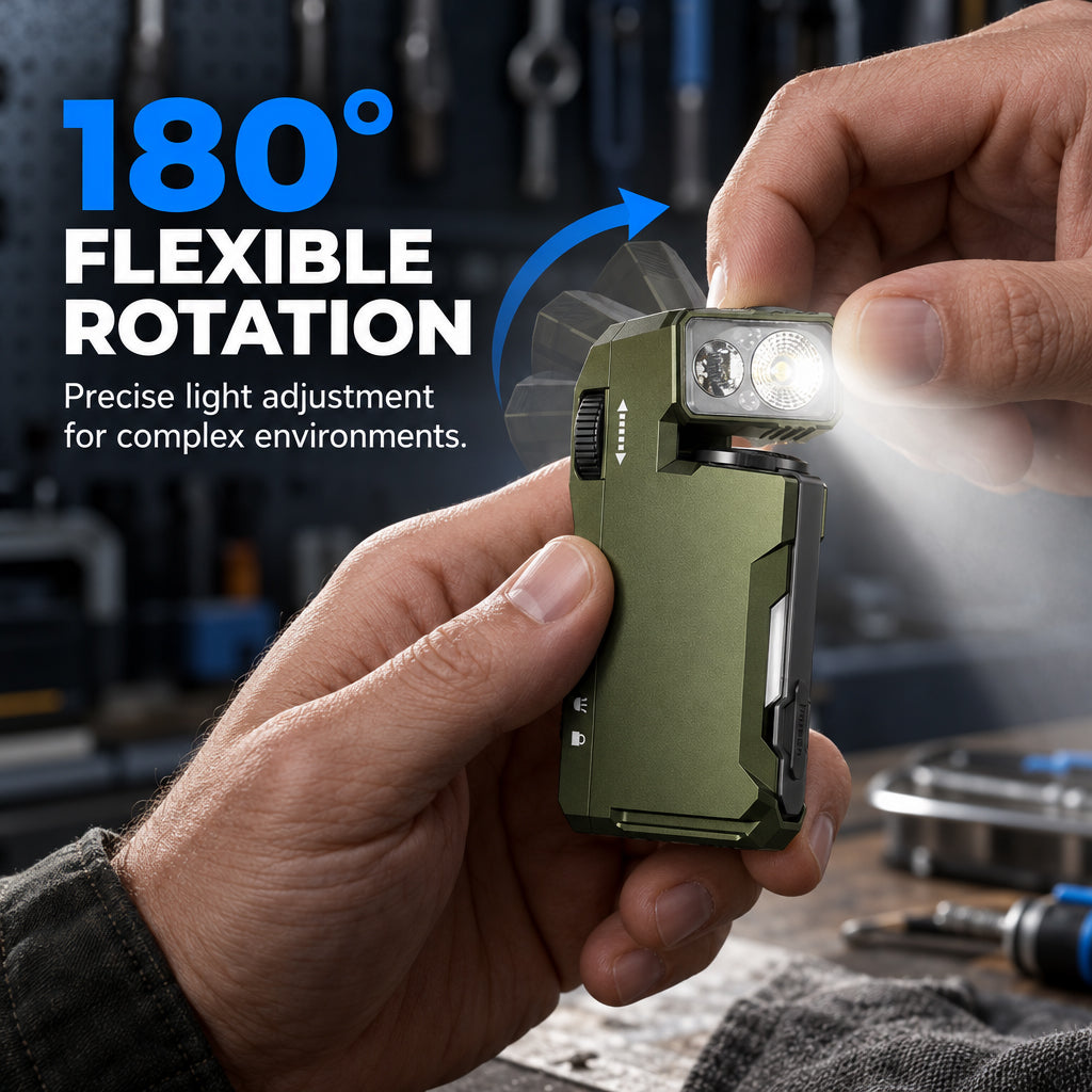 Ultra-Compact Rechargeable EDC Flashlight with 180-Degree Rotating Head