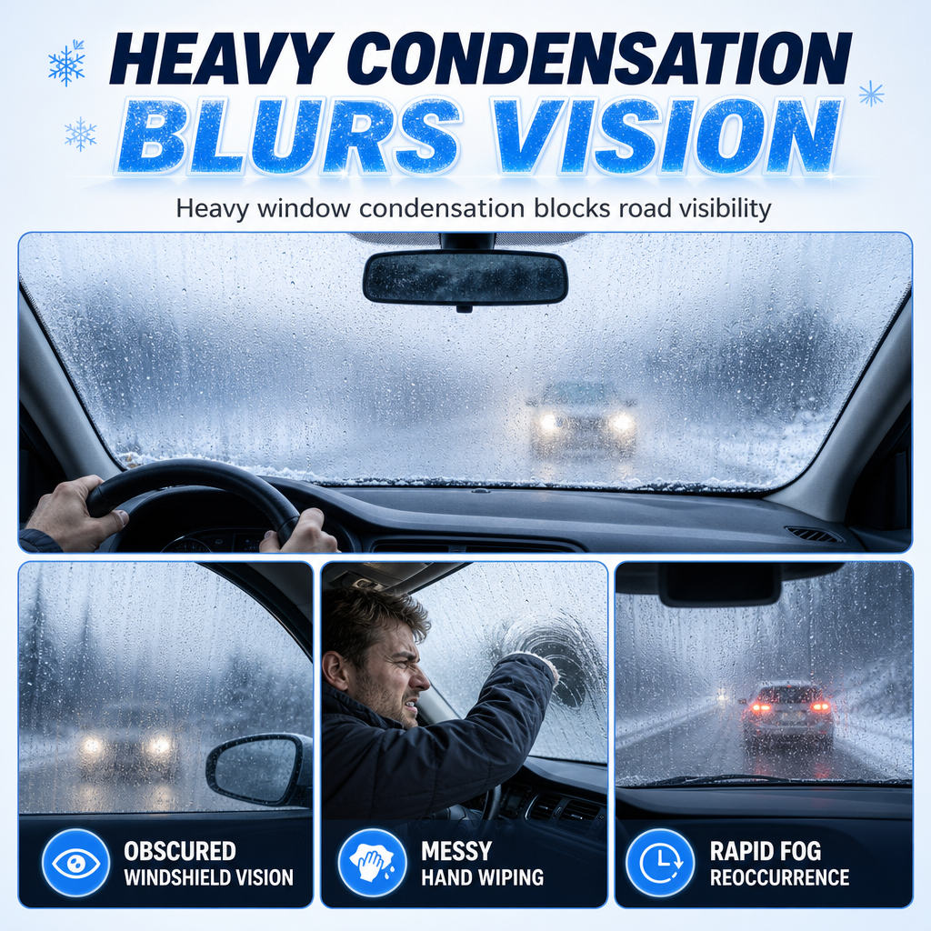 65ml Car Glass Anti Fog and Anti Freeze Paste Winter Defogging and Anti Condensation Cream for Windshield and Rearview Mirror