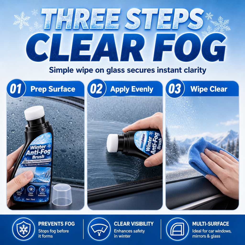 65ml Car Glass Anti Fog and Anti Freeze Paste Winter Defogging and Anti Condensation Cream for Windshield and Rearview Mirror