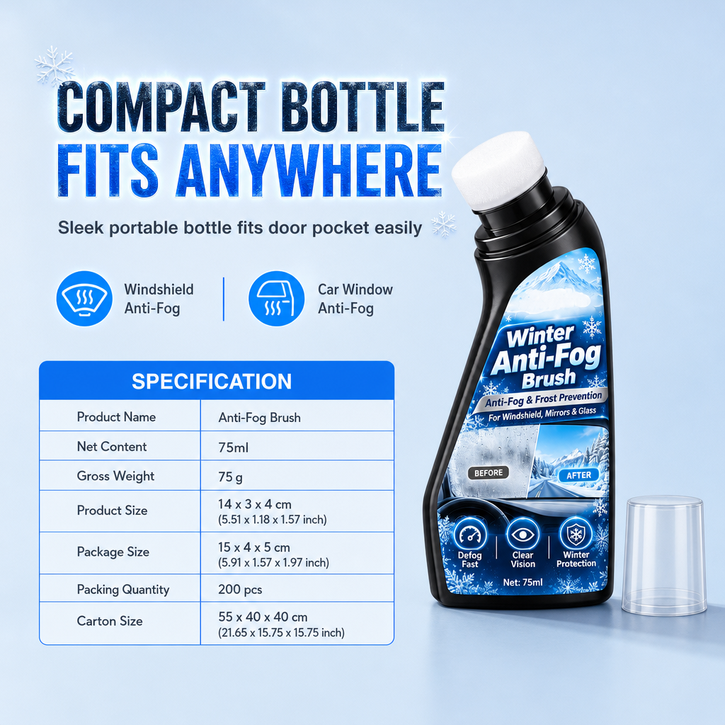 65ml Car Glass Anti Fog and Anti Freeze Paste Winter Defogging and Anti Condensation Cream for Windshield and Rearview Mirror