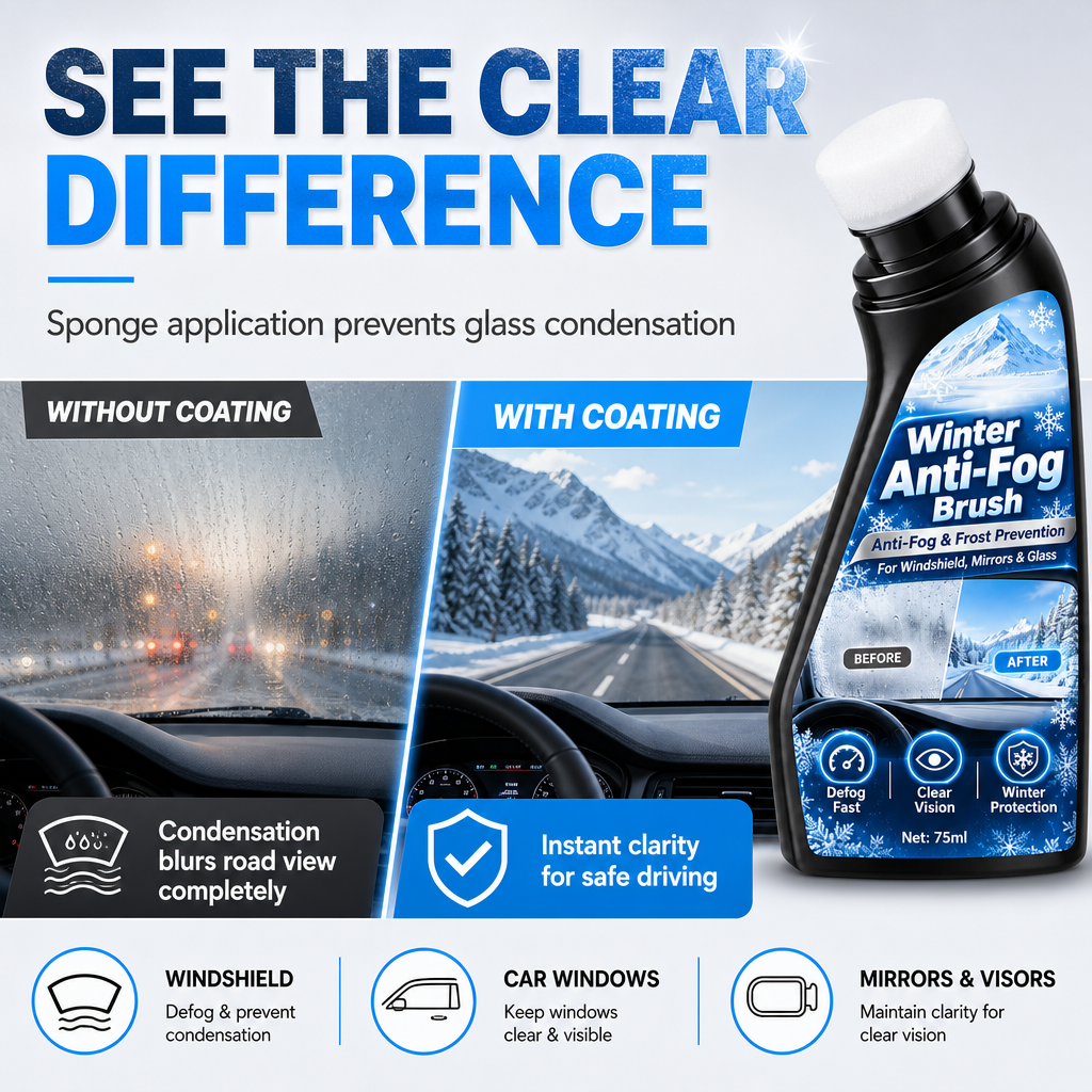 65ml Car Glass Anti Fog and Anti Freeze Paste Winter Defogging and Anti Condensation Cream for Windshield and Rearview Mirror
