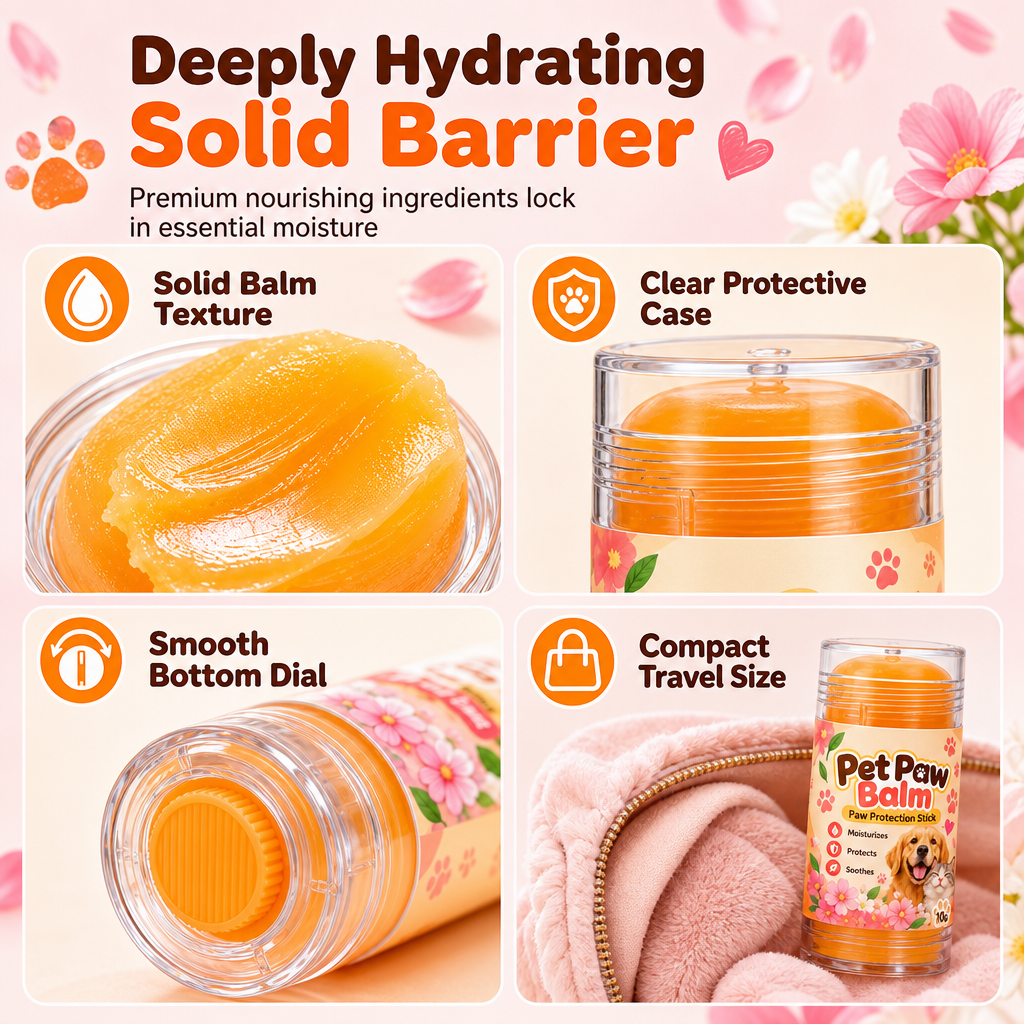 10g Floral Scent Pet Paw Balm Twist-Up Paw Pad Moisturizing Cream for Dogs and Cats