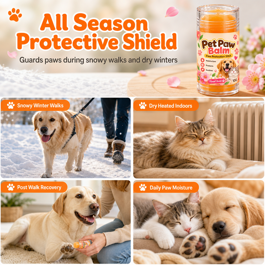10g Floral Scent Pet Paw Balm Twist-Up Paw Pad Moisturizing Cream for Dogs and Cats