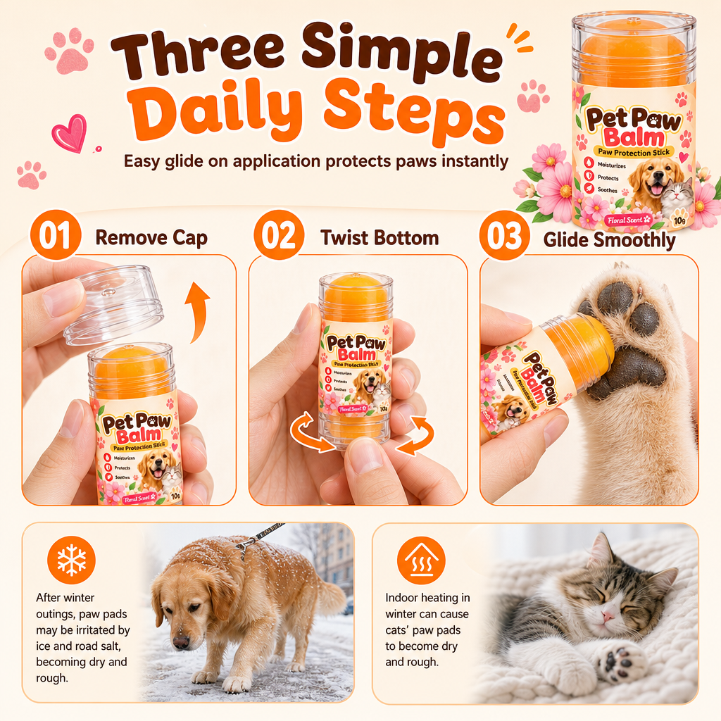 10g Floral Scent Pet Paw Balm Twist-Up Paw Pad Moisturizing Cream for Dogs and Cats