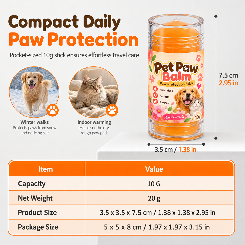 10g Floral Scent Pet Paw Balm Twist-Up Paw Pad Moisturizing Cream for Dogs and Cats