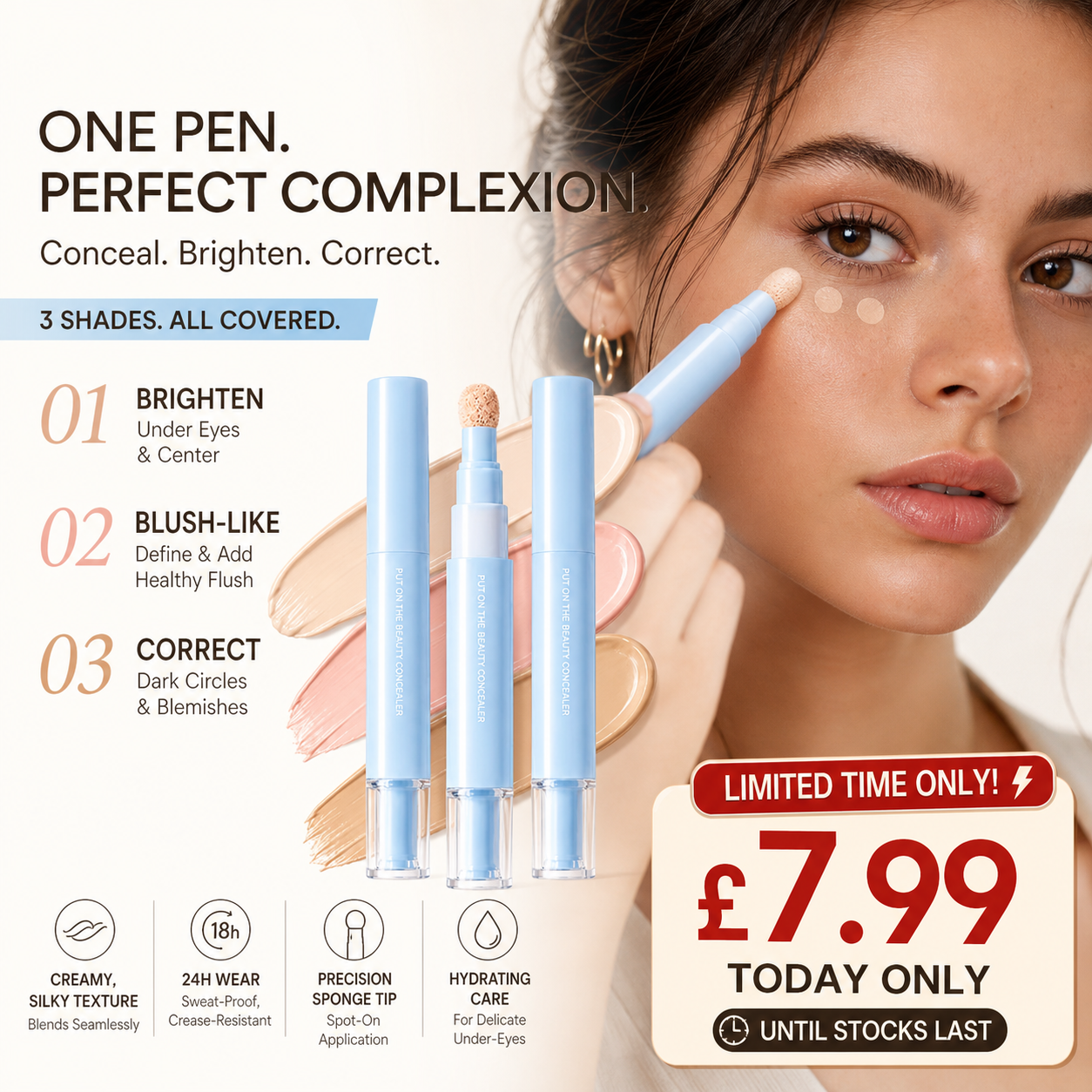 🎉 2026 Sale — Over 35,100 Sold!🎨24H Long‑Lasting Concealer & Foundation Pen ✨