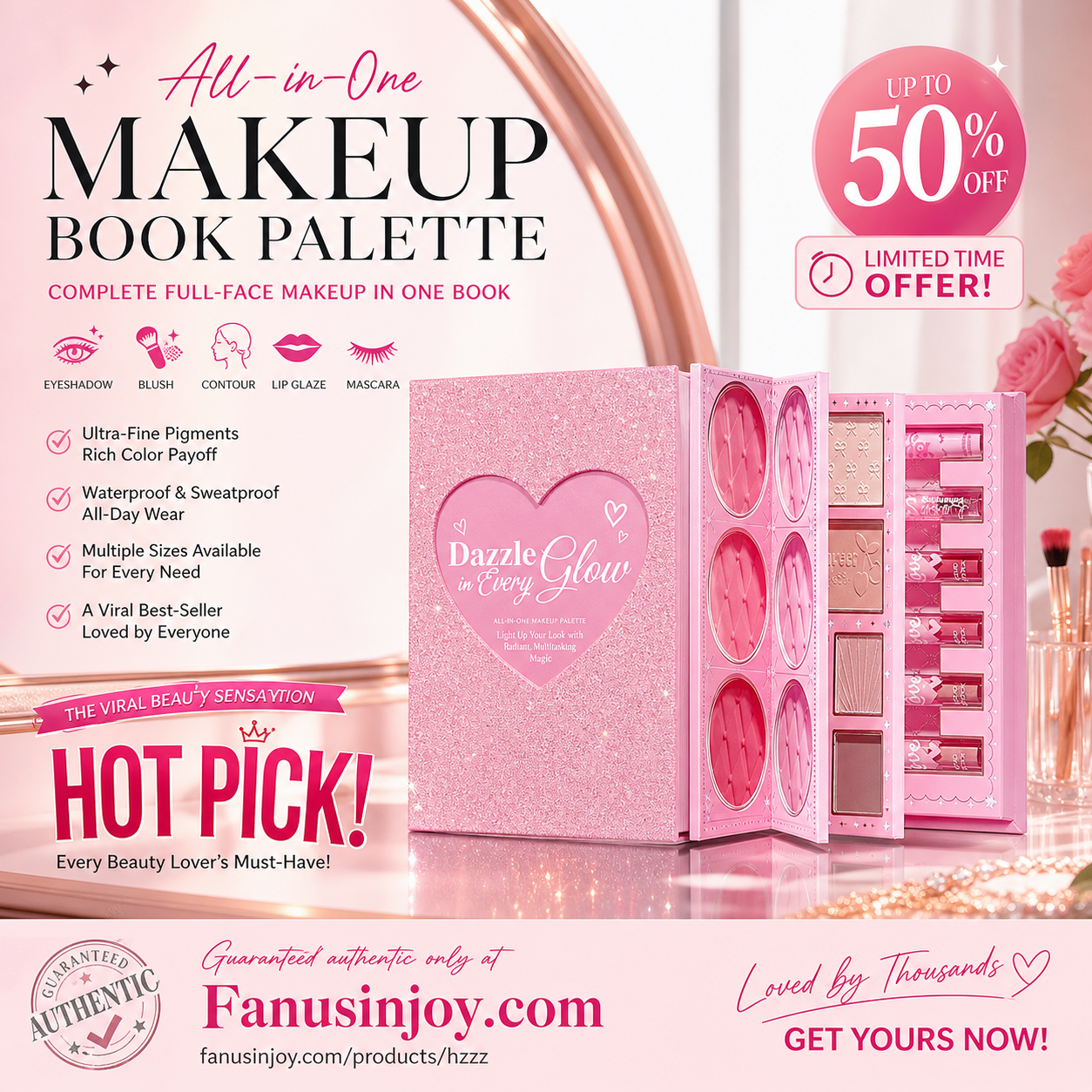 🎉✨️Amazing 70% OFF！💄Recommended by makeup artists！👱🏻‍♀️One palette covers all your full-face makeup looks！All-in-One Makeup Palette Book Set